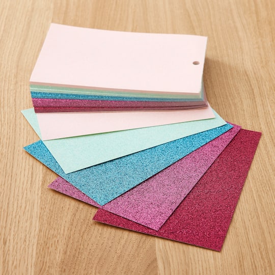 Pinks & Blues Glitter 4.5" x 7" Cardstock Paper by Recollections™, 48 Sheets